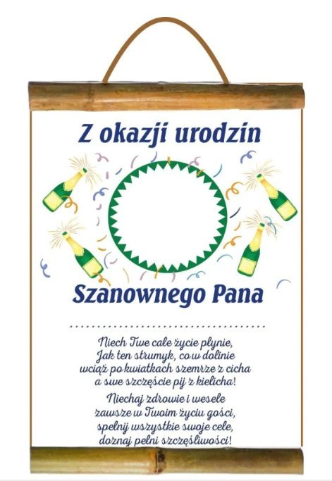 Dyplom URODZINY Szanownego Pana do Wpisania