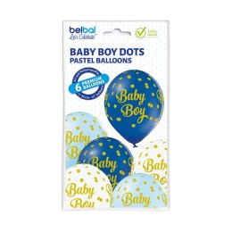 Balony 6szt. BABY BOY DOTS | 42-26