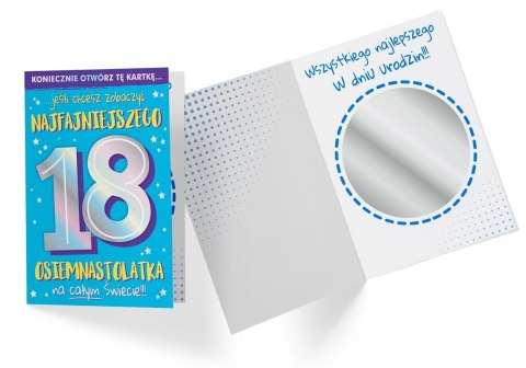 Karnet Urodziny 18 - latka lusterko Karnet Urodziny 18 - latka lusterko