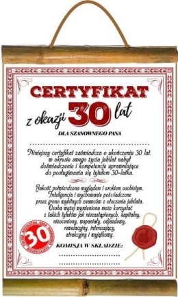 Dyplom certyfikat 30 lat PaŃ