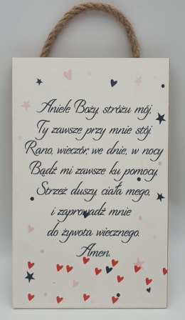 Tabliczka / obraz do zawieszenia 20 x 30 cm Aniele Boży Stróżu Mój .....