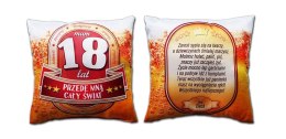 Poduszka urodzinowa - Mam 18 lat przede mną cały świat