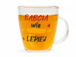 Kubek szklany 390 ml Babcia wie lepiej