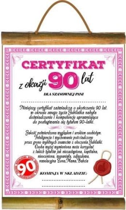 Dyplom certyfikat 90-lat