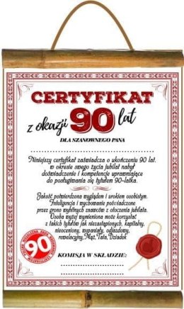 Dyplom certyfikat 90-lat