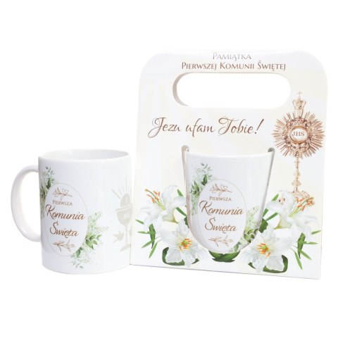 Kubek ceramiczny w ozdobnym opakowaniu "Pierwsza Komunia Święta" | KOM-02 Kubek ceramiczny w ozdobnym opakowaniu "Pierwsza Komunia Święta" | KOM-02