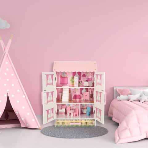 Domek dla lalek drewniany4332 Lulilo Papilio różowy 80cm Domek dla lalek drewniany4332 Lulilo Papilio różowy 80cm