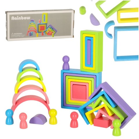 Klocki drewniane edukacyjne układanka tęcza puzzle montessori tęcza kolorowe Klocki drewniane edukacyjne układanka tęcza puzzle montessori tęcza kolorowe