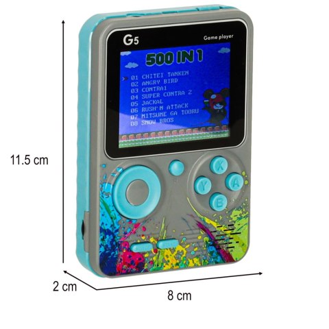 Konsola przenośna do gier mini retro szara Konsola przenośna do gier mini retro szara