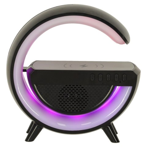 Lampka LED Gamingowa RGB głośnik ładowarka indukcyjna czarna Lampka LED Gamingowa RGB głośnik ładowarka indukcyjna czarna