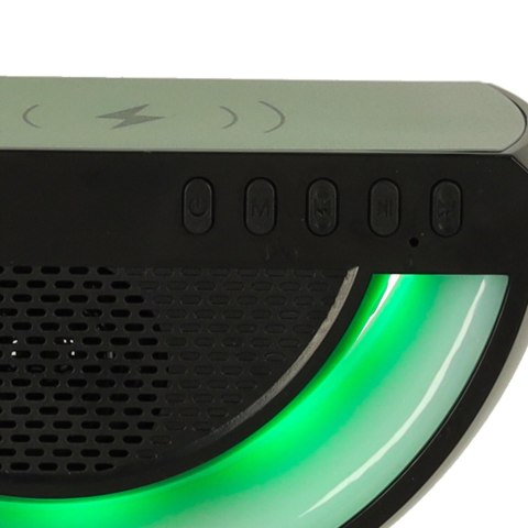 Lampka LED Gamingowa RGB głośnik ładowarka indukcyjna czarna Lampka LED Gamingowa RGB głośnik ładowarka indukcyjna czarna