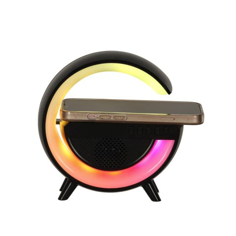Lampka LED Gamingowa RGB głośnik ładowarka indukcyjna czarna Lampka LED Gamingowa RGB głośnik ładowarka indukcyjna czarna