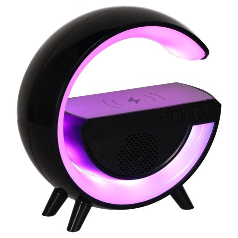 Lampka LED Gamingowa RGB głośnik ładowarka indukcyjna czarna Lampka LED Gamingowa RGB głośnik ładowarka indukcyjna czarna