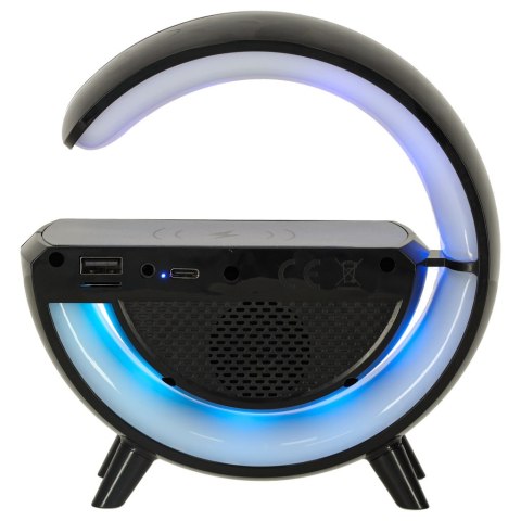 Lampka LED Gamingowa RGB głośnik ładowarka indukcyjna czarna Lampka LED Gamingowa RGB głośnik ładowarka indukcyjna czarna