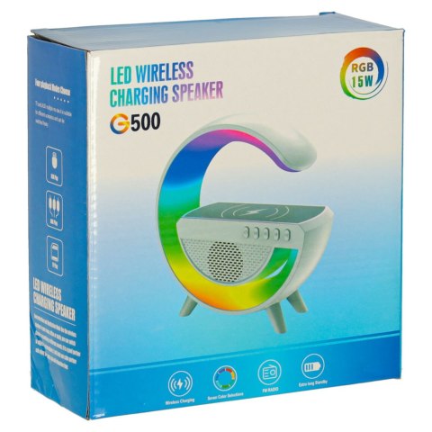Lampka LED Gamingowa RGB głośnik ładowarka indukcyjna czarna Lampka LED Gamingowa RGB głośnik ładowarka indukcyjna czarna