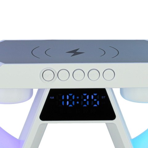 Lampka LED Gamingowa RGB głośnik ładowarka indukcyjna radio budzik zegar Lampka LED Gamingowa RGB głośnik ładowarka indukcyjna radio budzik zegar