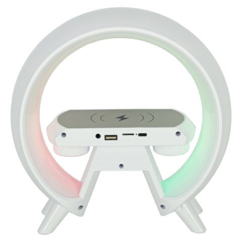 Lampka LED Gamingowa RGB głośnik ładowarka indukcyjna radio budzik zegar Lampka LED Gamingowa RGB głośnik ładowarka indukcyjna radio budzik zegar