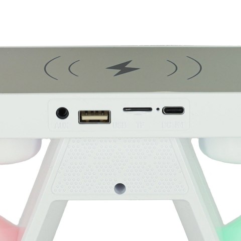 Lampka LED Gamingowa RGB głośnik ładowarka indukcyjna radio budzik zegar Lampka LED Gamingowa RGB głośnik ładowarka indukcyjna radio budzik zegar