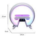 Lampka LED Gamingowa RGB głośnik ładowarka indukcyjna radio budzik zegar