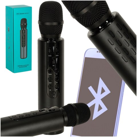 Mikrofon bezprzewodowy do karaoke Bluetooth czarny Mikrofon bezprzewodowy do karaoke Bluetooth czarny