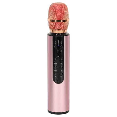 Mikrofon bezprzewodowy do karaoke Bluetooth różowy Mikrofon bezprzewodowy do karaoke Bluetooth różowy