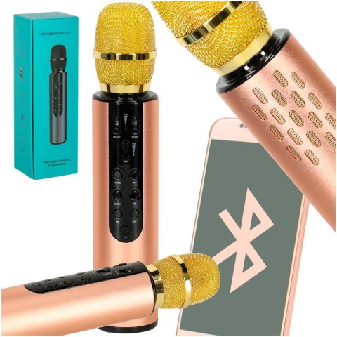 Mikrofon bezprzewodowy do karaoke Bluetooth złoty Mikrofon bezprzewodowy do karaoke Bluetooth złoty