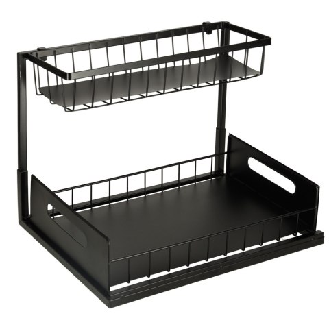 Organizer szafka półka kuchenna kosz pod zlew umywalkę wysuwana półka pojemnik 2-poziomowy metal Organizer szafka półka kuchenna kosz pod zlew umywalkę wysuwana półka pojemnik 2-poziomowy metal
