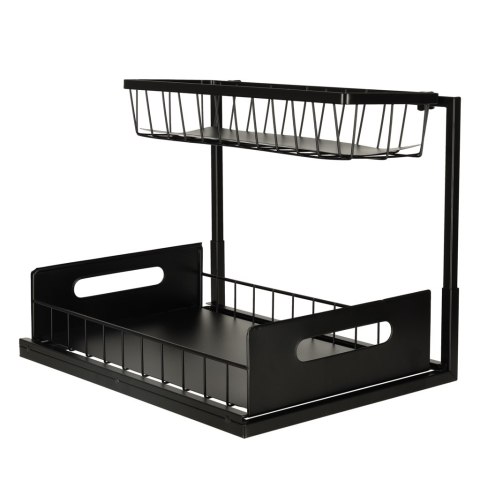 Organizer szafka półka kuchenna kosz pod zlew umywalkę wysuwana półka pojemnik 2-poziomowy metal Organizer szafka półka kuchenna kosz pod zlew umywalkę wysuwana półka pojemnik 2-poziomowy metal