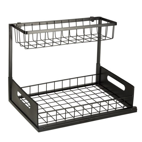 Organizer szafka półka kuchenna kosz pod zlew umywalkę wysuwana półka pojemnik 2-poziomowy metal Organizer szafka półka kuchenna kosz pod zlew umywalkę wysuwana półka pojemnik 2-poziomowy metal