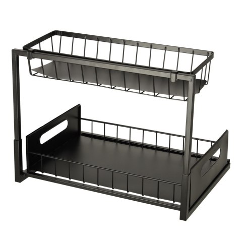 Organizer szafka półka kuchenna kosz pod zlew umywalkę wysuwana półka pojemnik 2-poziomowy metal Organizer szafka półka kuchenna kosz pod zlew umywalkę wysuwana półka pojemnik 2-poziomowy metal