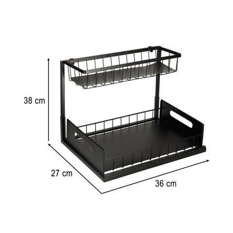 Organizer szafka półka kuchenna kosz pod zlew umywalkę wysuwana półka pojemnik 2-poziomowy metal Organizer szafka półka kuchenna kosz pod zlew umywalkę wysuwana półka pojemnik 2-poziomowy metal