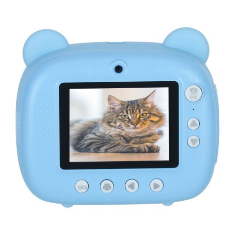 Aparat fotograficzny natychmiastowy drukarka termiczna + wkłady karta 32GB niebieski miś Aparat fotograficzny natychmiastowy drukarka termiczna + wkłady karta 32GB niebieski miś
