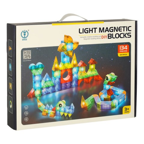 Klocki magnetyczne świecące 134 el. Klocki magnetyczne świecące 134 el.