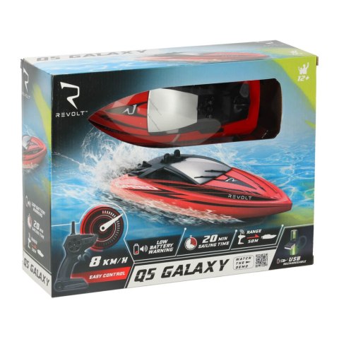 Motorówka zdalnie sterowana RC REVOLT Q5 Galaxy Szybka Łódź 8km/h 2.4GHz Zasięg 50m Wodoodporna Motorówka zdalnie sterowana RC REVOLT Q5 Galaxy Szybka Łódź 8km/h 2.4GHz Zasięg 50m Wodoodporna