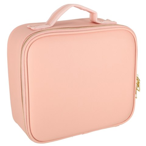 Kosmetyczka organizer na kosmetyki biżuterię kuferek z lusterkiem 10-krotne powiększenie różowy Kosmetyczka organizer na kosmetyki biżuterię kuferek z lusterkiem 10-krotne powiększenie różowy