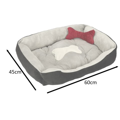 Legowisko dla psa kota kanapa sofa posłanie kojec poduszka miękkie 60 x 45cm szare Legowisko dla psa kota kanapa sofa posłanie kojec poduszka miękkie 60 x 45cm szare