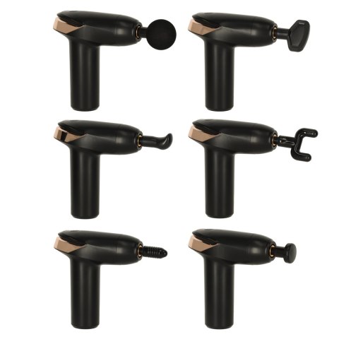 Pistolet do masażu masażer do pleców ciała mini LED 6w1 Pistolet do masażu masażer do pleców ciała mini LED 6w1