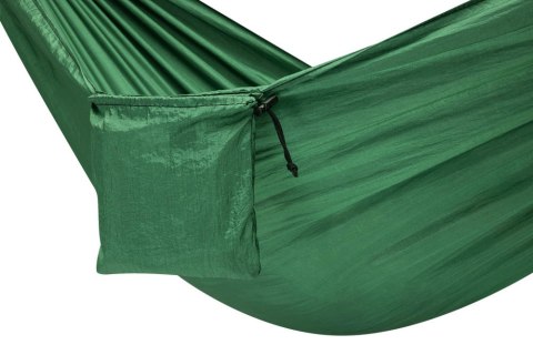 Hamak biwakowy turystyczny podróżny przenośny na biwak 260cm 120kg + pokrowiec zielony Hamak biwakowy turystyczny podróżny przenośny na biwak 260cm 120kg + pokrowiec zielony