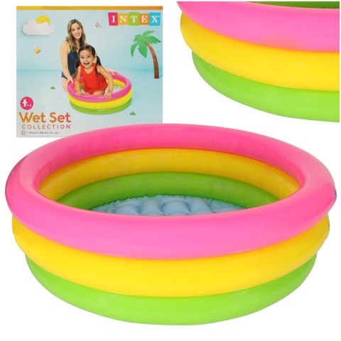 INTEX 57107 Basen ogrodowy dmuchany dla dzieci tęczowy INTEX 57107 Basen ogrodowy dmuchany dla dzieci tęczowy