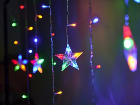 Lampki LED kurtyna renifer dzwonek mix świąteczne choinkowe 2,5m 138LED multikolor 8 trybów świecenia IP44 Lampki LED kurtyna renifer dzwonek mix świąteczne choinkowe 2,5m 138LED multikolor 8 trybów świecenia IP44