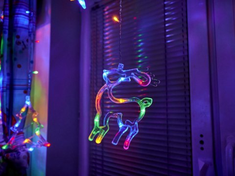 Lampki LED kurtyna renifer dzwonek mix świąteczne choinkowe 2,5m 138LED multikolor 8 trybów świecenia IP44 Lampki LED kurtyna renifer dzwonek mix świąteczne choinkowe 2,5m 138LED multikolor 8 trybów świecenia IP44