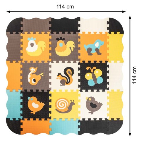Mata edukacyjna piankowa puzzle zwierzątka kolorowa 114 x 114 cm 25 elementów folia Mata edukacyjna piankowa puzzle zwierzątka kolorowa 114 x 114 cm 25 elementów folia