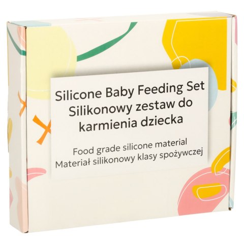 Naczynia silikonowe dla dzieci niemowląt zestaw stołowy 4 elementów miś pomarańczowy Naczynia silikonowe dla dzieci niemowląt zestaw stołowy 4 elementów miś pomarańczowy