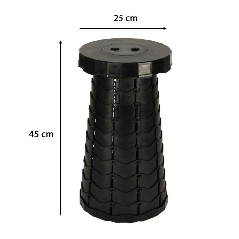 Krzesło składane taboret teleskopowy turystyczny przenośny czarny 200kg Krzesło składane taboret teleskopowy turystyczny przenośny czarny 200kg