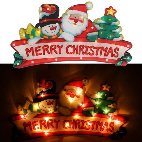 Lampki LED wisząca dekoracja okna świąteczna Merry Christmas XXL 45cm Lampki LED wisząca dekoracja okna świąteczna Merry Christmas XXL 45cm