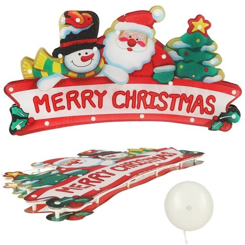Lampki LED wisząca dekoracja okna świąteczna Merry Christmas XXL 45cm Lampki LED wisząca dekoracja okna świąteczna Merry Christmas XXL 45cm