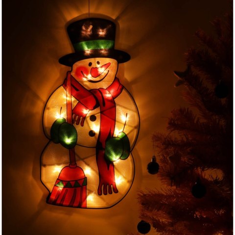 Lampki LED wisząca dekoracja okna świąteczna bałwan XXL 45cm Lampki LED wisząca dekoracja okna świąteczna bałwan XXL 45cm