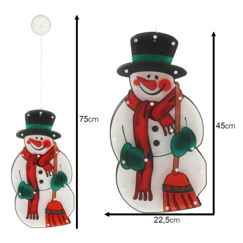 Lampki LED wisząca dekoracja okna świąteczna bałwan XXL 45cm Lampki LED wisząca dekoracja okna świąteczna bałwan XXL 45cm