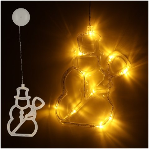 Lampki LED wisząca dekoracja świąteczna okna bałwanek 49cm przyssawka 10 LED Lampki LED wisząca dekoracja świąteczna okna bałwanek 49cm przyssawka 10 LED