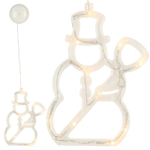 Lampki LED wisząca dekoracja świąteczna okna bałwanek 49cm przyssawka 10 LED Lampki LED wisząca dekoracja świąteczna okna bałwanek 49cm przyssawka 10 LED